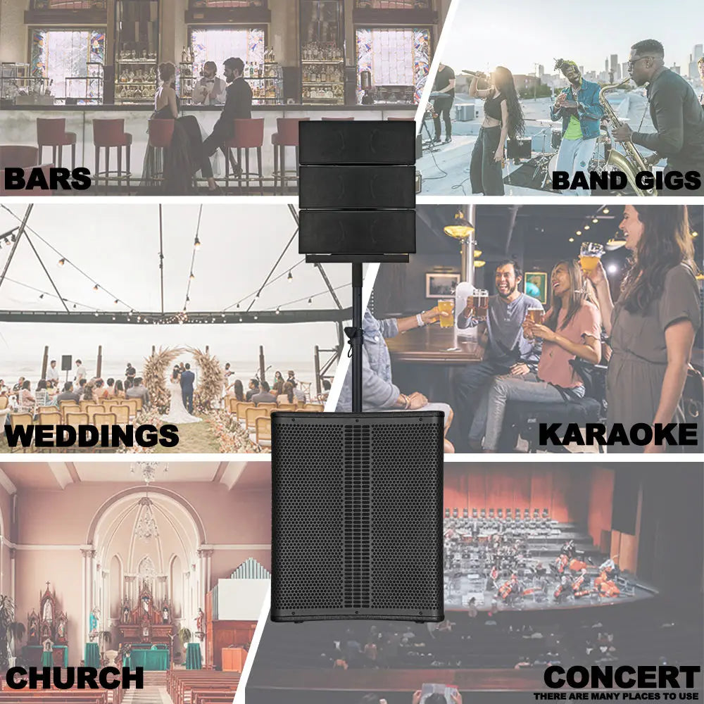 15 Inch Vertical Active Array Line 2 Channel 1.1PA System, Professional Outdoor Concert Stage Speaker, With DSP/BT/TWS,etc.