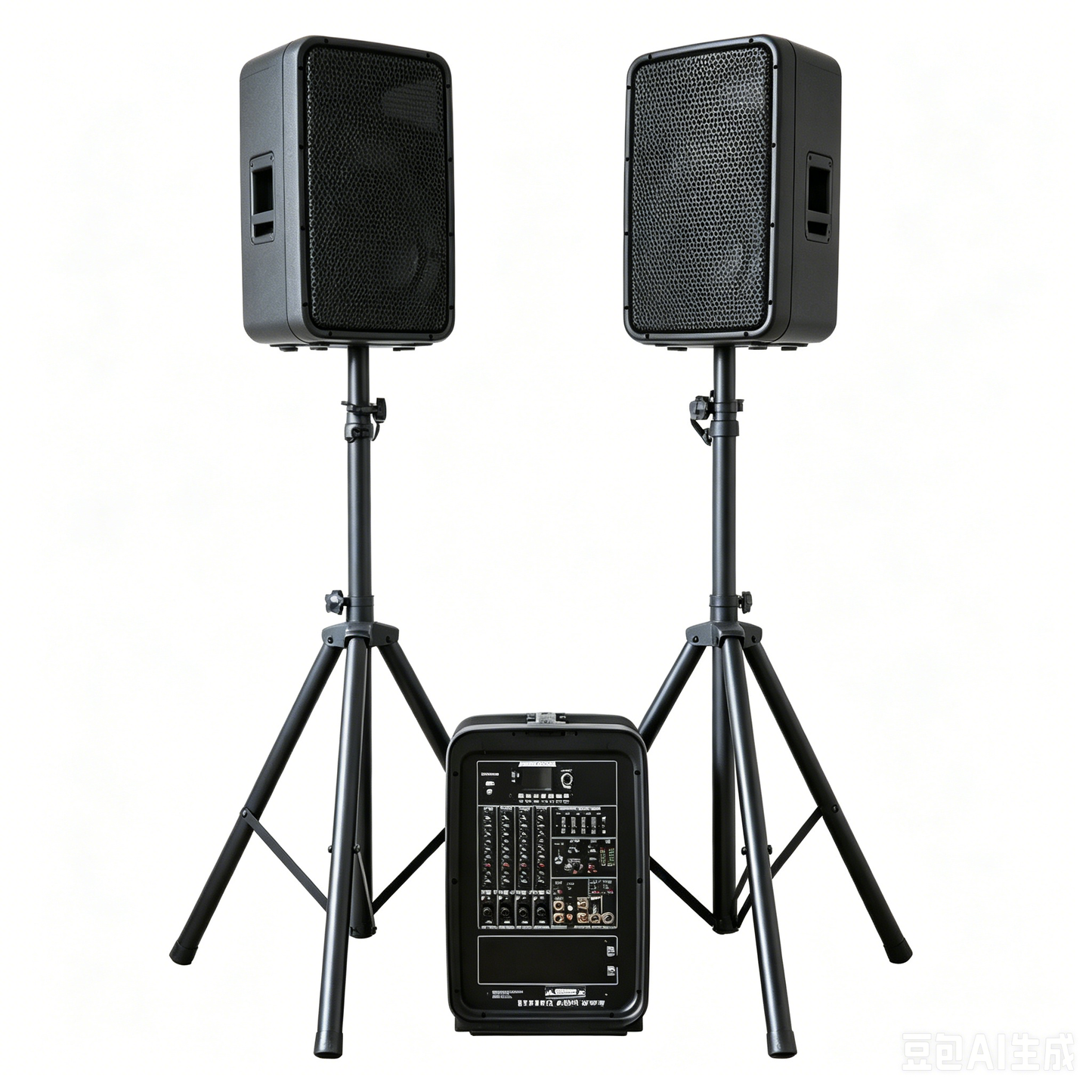 8" Colorful MP3 Lyric Screen Powered Combo Speaker – 2×150W Stereo Mixer, USB/BT/TWS/DSP, 4-Channel Mic Input
