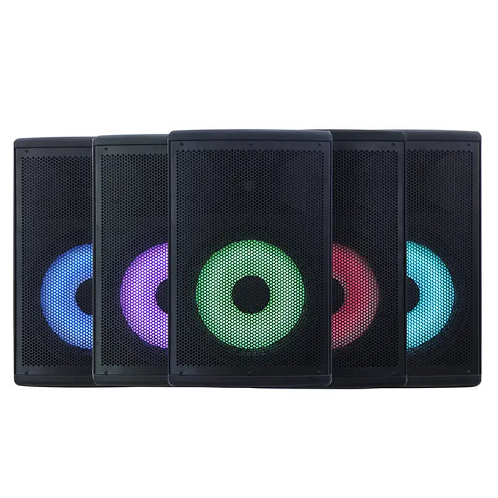 LED Light 1200W 12" Subwoofer PA System – Class D Amplifier, Bluetooth TWS, Karaoke Echo
