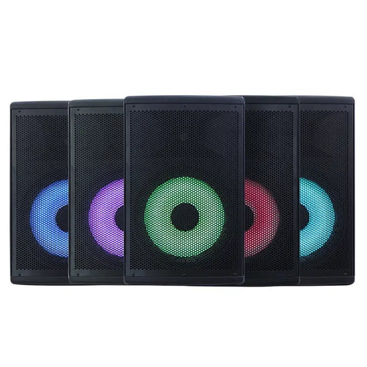 LED Light 1200W 12" Subwoofer PA System – Class D Amplifier, Bluetooth TWS, Karaoke Echo
