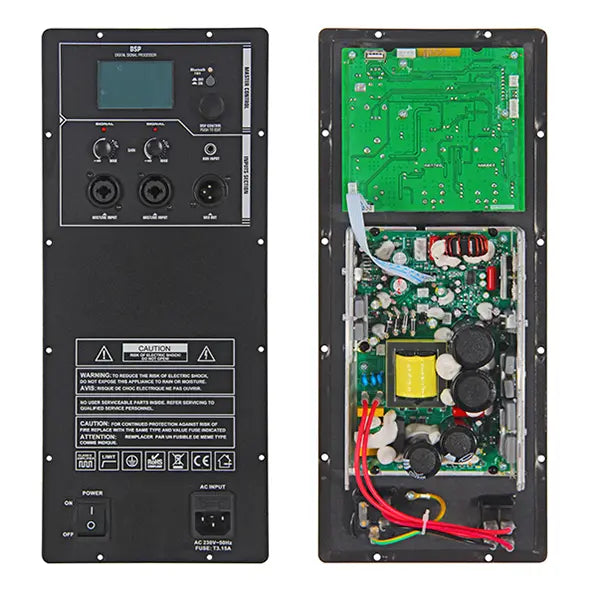 High power 2.1 channel amplifier with toroidal transformer and multiple input options
This 2.1 channel power amplifier features a built-in USB/SD/FM/bluetooth player, LCD display, and multiple audio inputs. The internal toroidal transformer and high-quality capacitors ensure stable power supply and excellent sound quality. Perfect for home theater, karaoke, or desktop audio systems.