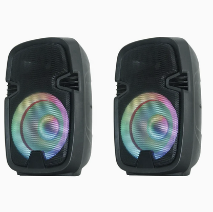 1000W Combo 10" LED Light 2-Way Powered PA System with Active + Passive Speakers