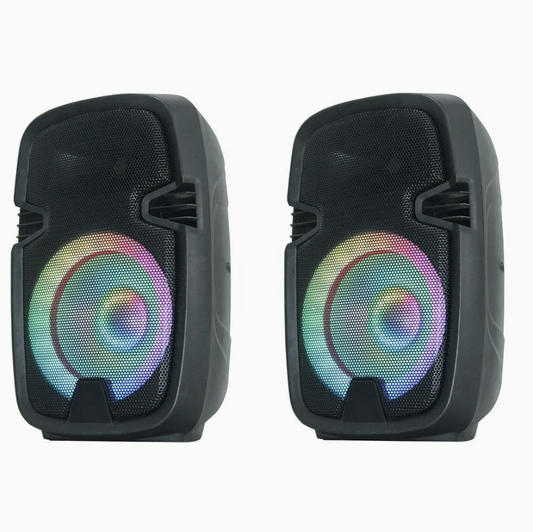 1000W Combo 10" LED Light 2-Way Powered PA System with Active + Passive Speakers