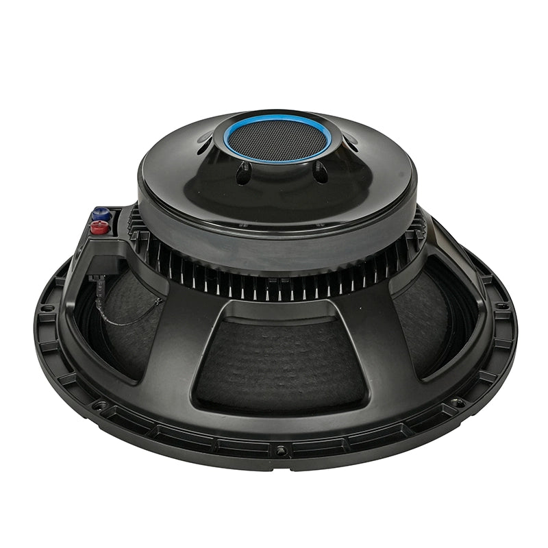 Compact powered car subwoofer with blue accent ring for vehicle audio upgrade
Space-saving car bass speaker with built-in amplifier and cooling fins for enhanced low-frequency performance