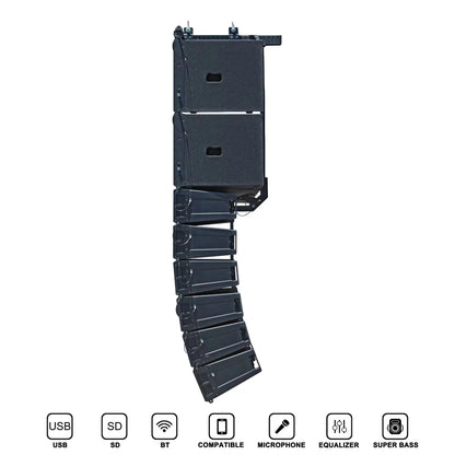 Dual 15" 5000W Stereo Powered DJ Speaker System – Outdoor Professional Stage/Party/Concert Line Array