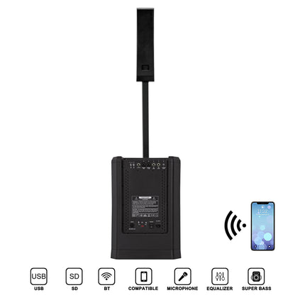 Professional Active Array Column Speaker PA System – 12" Subwoofer, DSP, Bluetooth TWS, Karaoke