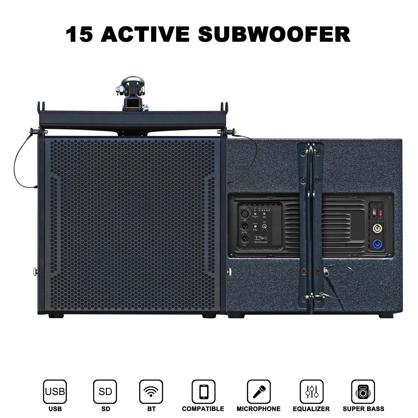 Dual 15" 5000W Stereo Powered DJ Speaker System – Outdoor Professional Stage/Party/Concert Line Array