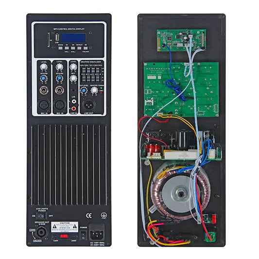 This professional power amplifier features a robust toroidal transformer for superior sound quality, efficient cooling fins, and built-in MP3 playback functionality. Ideal for stage performances, KTV, and conference systems.