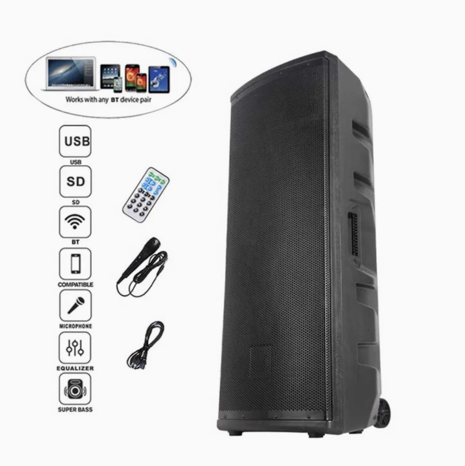 Dual 15inch DJ/PA Audio System Bt Karaoke Sets Sound Box TWS Professional Speaker