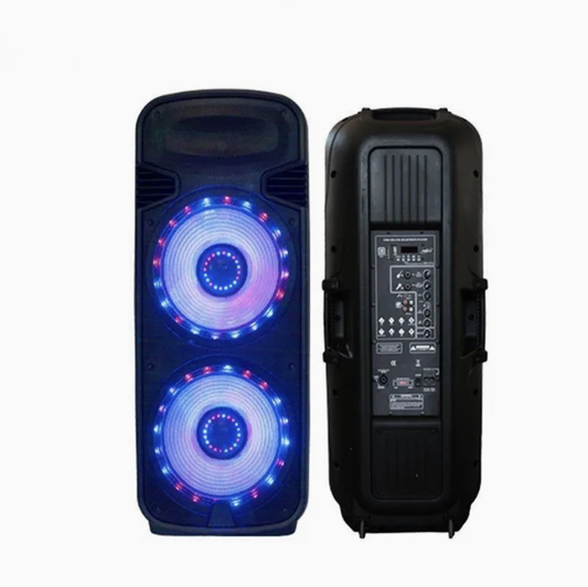 Dual 15" Bluetooth Wireless Audio Speaker with Remote Control &amp; Echo Function