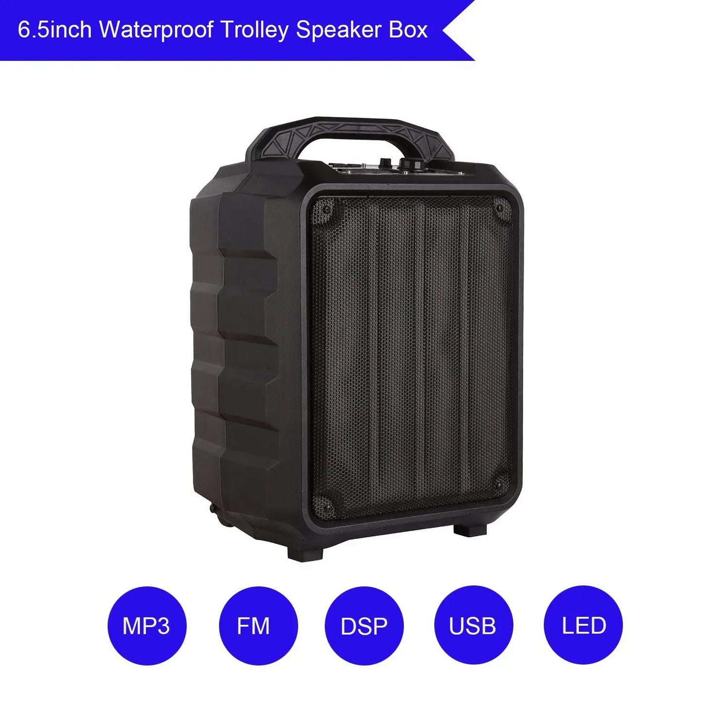 6.5" 8,000W PMPO Professional Portable Speaker – Hot Selling Wireless with DSP, Battery, Trolley &amp; LED Lighting