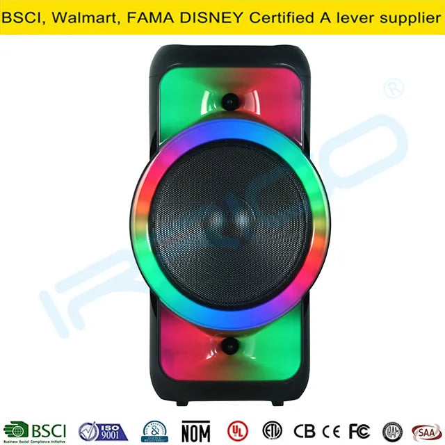 30W 12" RGB Portable Party Wireless Bluetooth Speaker – Full Screen RGB Light with Mic Echo &amp; Record