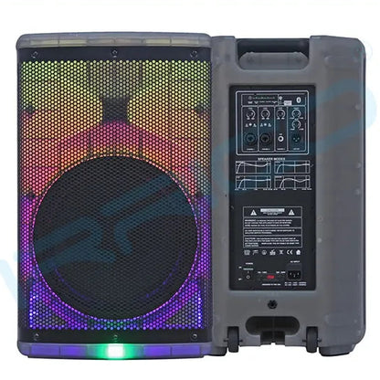 15" 2000W PMPO Full Translucent Bluetooth Party Speaker – Flame Light, Karaoke/PA System