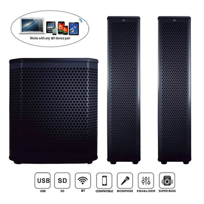 12" 2000W Professional Audio Subwoofer Karaoke PA Bluetooth Speaker System – Active Line Array Sound Box