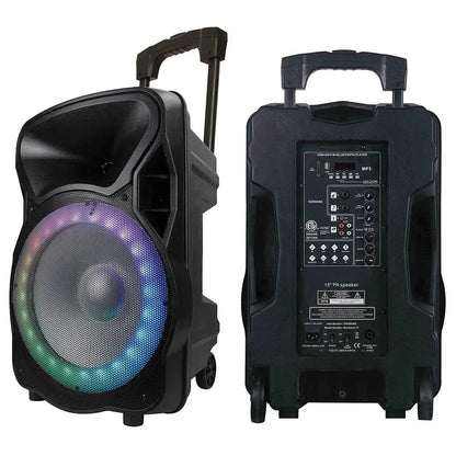 15" 1200W PMPO Powered Karaoke Set, Portable DJ Sound System