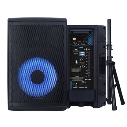 LED Light 1200W 12" Subwoofer PA System – Class D Amplifier, Bluetooth TWS, Karaoke Echo